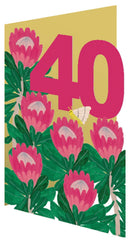 Roger La Borde Lasercut Flowers 40th Card