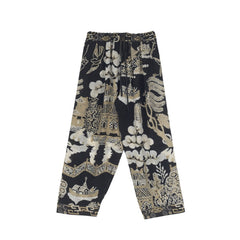 One Hundred Stars Lounge Wear Crepe Pants - Giant Willow Black