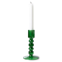 HKliving The Emeralds Glass Candle Holder - Forest Green