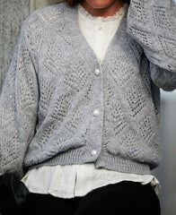 Noella Krash Cable Cardigan - Grey Melange