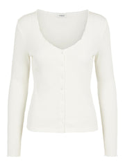 Pieces Nukisa Long Sleeve Cardigan - Cloud Dancer