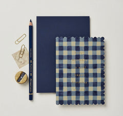Wanderlust Blue Gingham Birthday Card