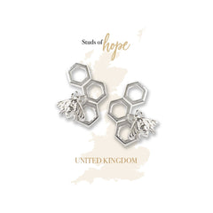 Vurchoo Silver Honeycomb Studs - United Kingdom