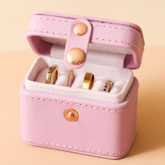 Lisa Angel Petite Travel Ring Box in Purple