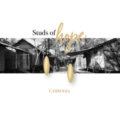 Vurchoo Gold Rice Grain Studs - Cambodia