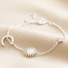 Lisa Angel Bracelet - Sterling Silver Sun and Moon Bracelet