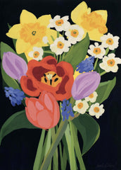 Canns Down Press - Daffodils and Tulips Greeting Card by Sarah Gillard