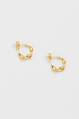 Estella Bartlett Twisted Wave Hoop Earrings Gold Plated