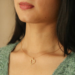 Lisa Angel - Gold Floral Heart Necklace