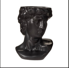 Sass & Belle Large Greek Head Vase Black