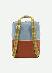 Sticky Lemon - Large Backpack Colourblocking | Blue Berry + Willow Brown + Pear Green