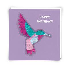 Redback Card Sequin Hummingbird Birthday Card