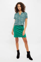 Louche Marika Flower Sketch Green Shirt