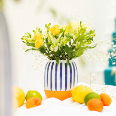 Sass & Belle Paros Blue Stripe Vase Small