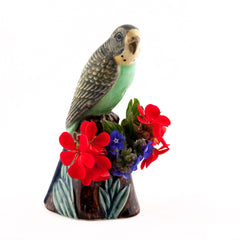Quail Ceramics Budgerigar Green Bud Vase