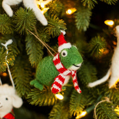 Sass & Belle Felt Frog Christmas Decoration