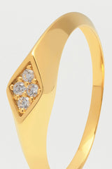 Estella Bartlett CZ Gold Signet Plated