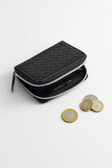 Estella Bartlett Zip Purse- Black Woven