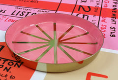My Doris Art Deco Enamel Trinket Dish - Hot Pink