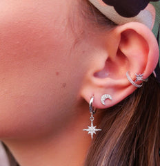Scream Pretty - Silver Star Double Band Ear Cuff