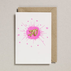 Petra Boase 70th Birthday Badge Card