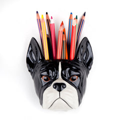 Quail Ceramics French Bulldog Petit Wall Vase