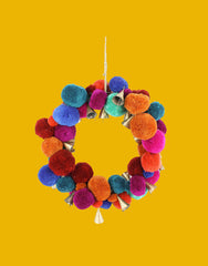 Fiona Walker Bright Pom Pom Bell Wreath