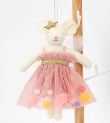 Meri Meri Pink Pompom Mouse Decoration