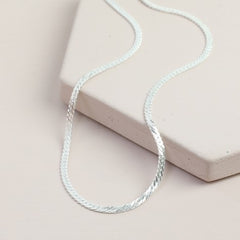 Lisa Angel Silver Flat Chain Choker