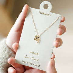 Lisa Angel - Birth Flower Pendant Necklace in Gold