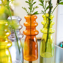 Sass & Belle Orange Ripple Glass Vase