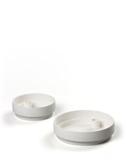 Aery Orbital Step - Medium Clay Candle Holder White