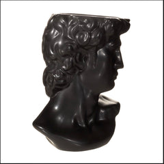 Sass & Belle Large Greek Head Vase Black