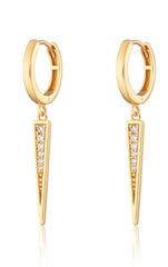 Scream Pretty - Gold Plated Sparkling Spike Hoop Earrings