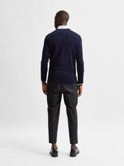 Selected Homme Town Merino Coolmax Knit Crew - Navy Blazer