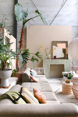 HKliving Stoneware Side Table Cream