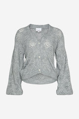 Noella Krash Cable Cardigan - Grey Melange