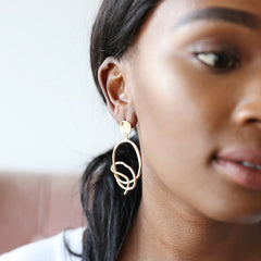Lisa Angel Earring - Gold Mismatch Scribble