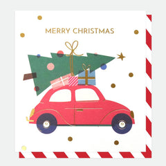 Caroline Gardner - Car & Tree Mixed Charity Christmas Cards Pack of 8