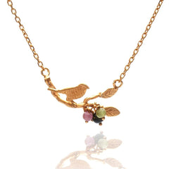 Amanda Coleman Bird On Branch Gold Necklace