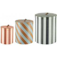 Oyoy Living Storage Box Round Stripe - Set of 3