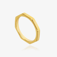 Matthew Calvin Octagon Bolt Ring - Gold