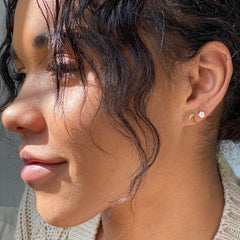 Lisa Angel - Opal Stone Turtle Stud Earring in Gold