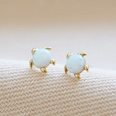 Lisa Angel - Opal Stone Turtle Stud Earring in Gold