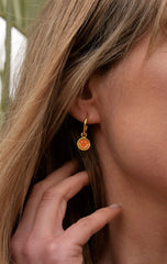 My Doris Smiley Hoop Earrings - Hot Pink