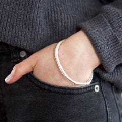 Lisa Angel - Silver Orangic Shape Bangle