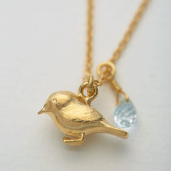 Alex Monroe Warbler & Topaz Necklace