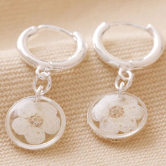 Lisa Angel- Pressed Birth Flower Huggie Hoop Earrings- April