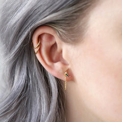 Lisa Angel Earring - Rainbow Star and Moon Double Stud
