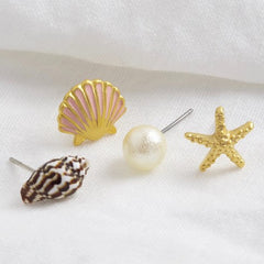 Lisa Angel Earring - Gold Mismatched Beach